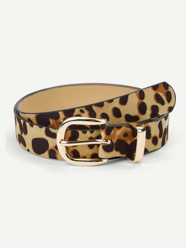 

Leopard Pattern Belt, Multicolor