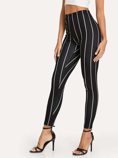 Leggings de rayas de talle alto