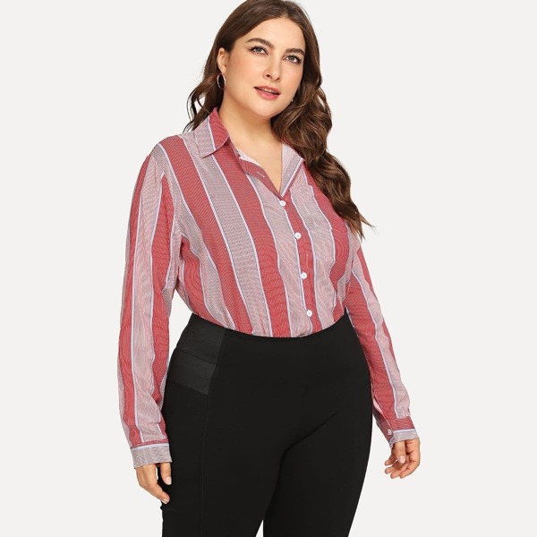 

Plus Striped Blouse