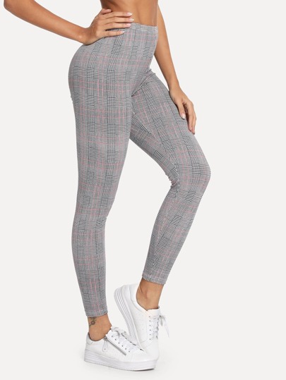 Leggins de cuadros de cintura alta