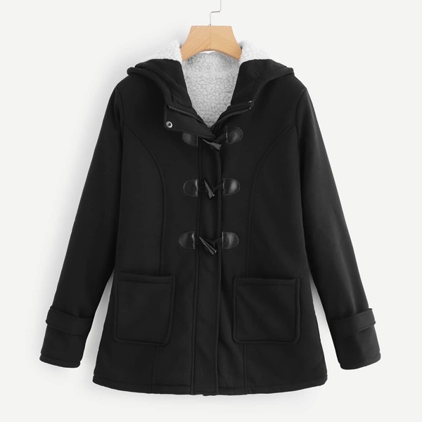 

Horn Buckle Dual Pocket Coat, Black