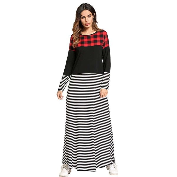 

Striped Contrast Color Longline Dress