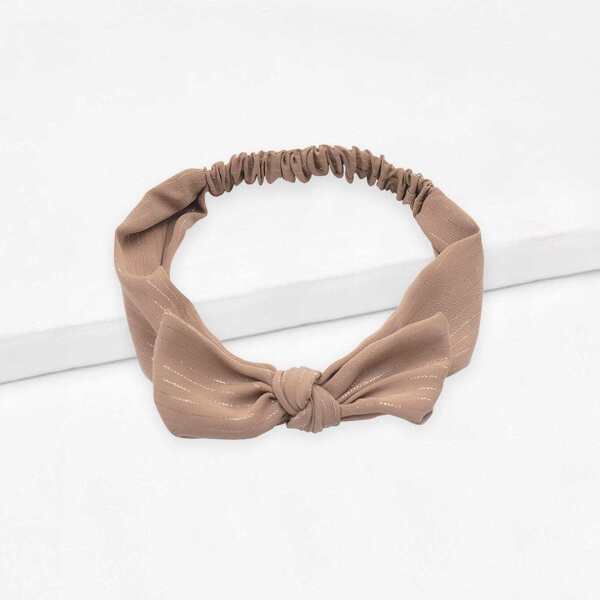 

Bow Knot Striped Headband, Brown