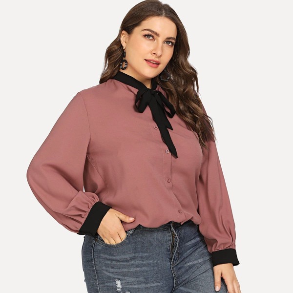 

Plus Self-tie Bow Top