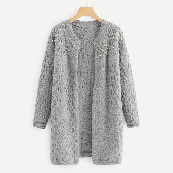 

Open Front Beaded Sweater