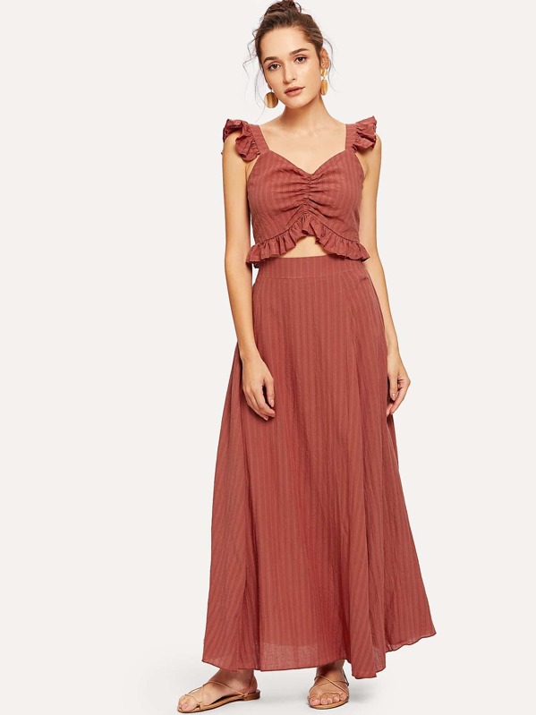 

Ruched Ruffle Top & Skirt Co-Ord, Kristina