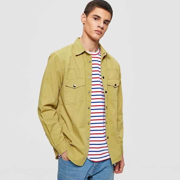 

Men Pocket Patched Shirt
