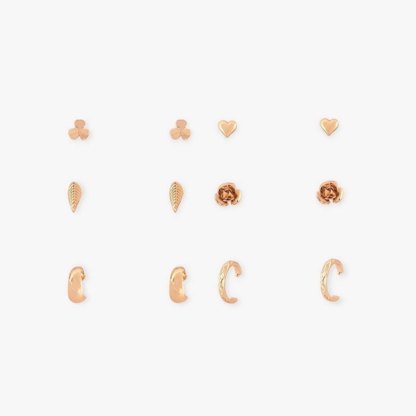 

Ear Hoop & Stud Earrings Set 6pairs