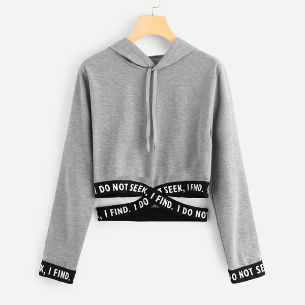 

Letter Tape Hooded Sweatshirt