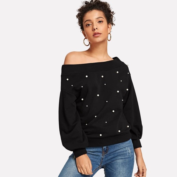 

Pearl Beaded Sweatshirt