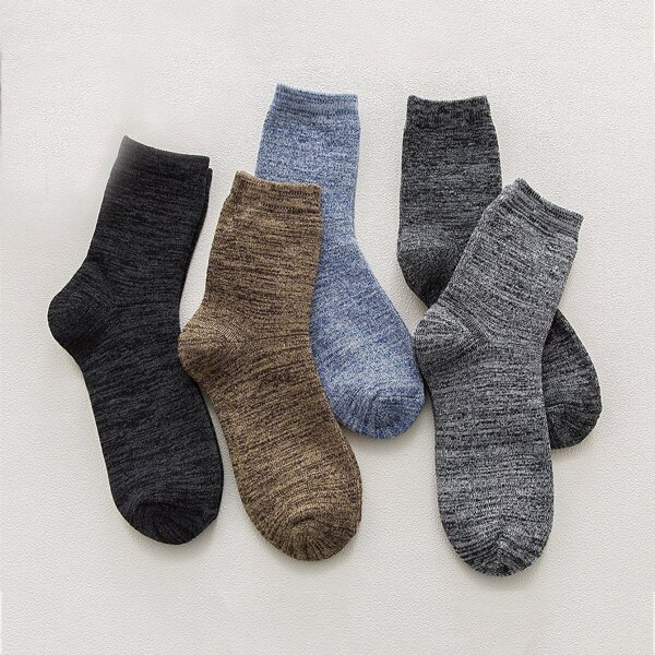 

Men Plain Socks 5pairs, Multicolor