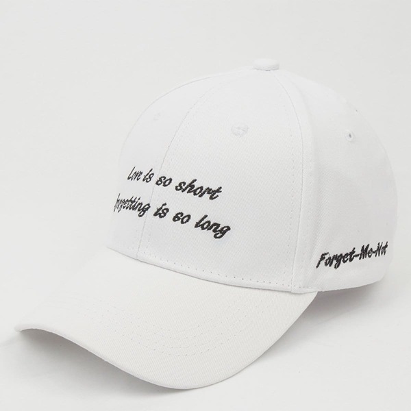 

Men Embroidered Letter Baseball Cap, White