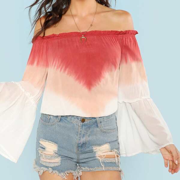

Ombre Off The Shoulder Blouse, Multicolor