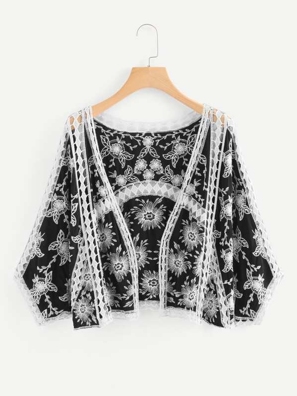 

Geo Insert Embroidery Top, null