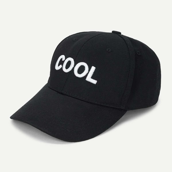 

Contrast Slogan Baseball Cap, Black