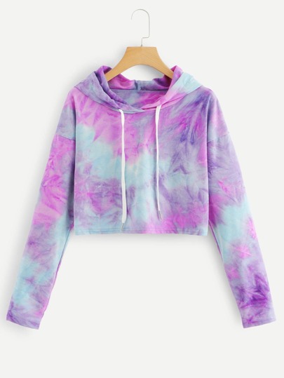 Sudadera con capucha con cordón de tie dye