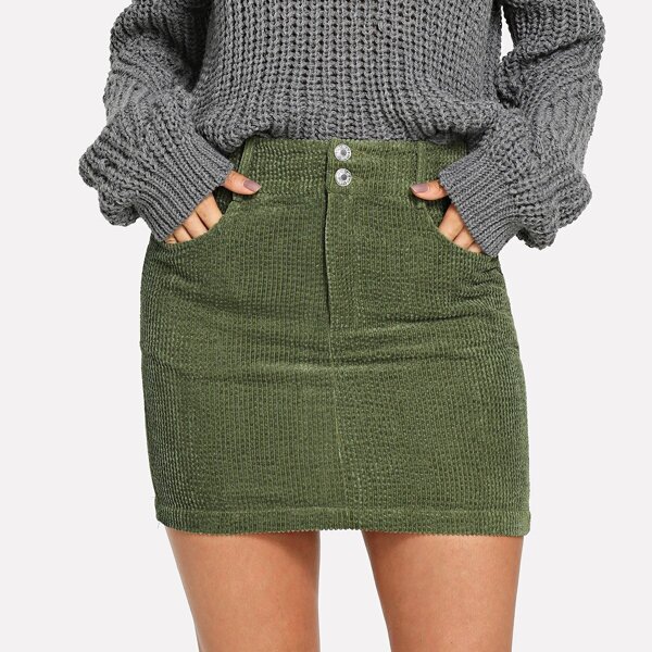 

Button Front Bodycon Skirt