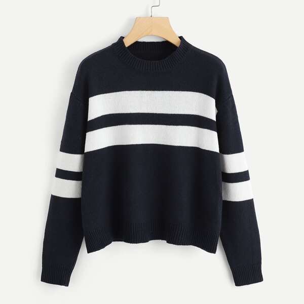 

Two Tone Drop Shoulder Sweater