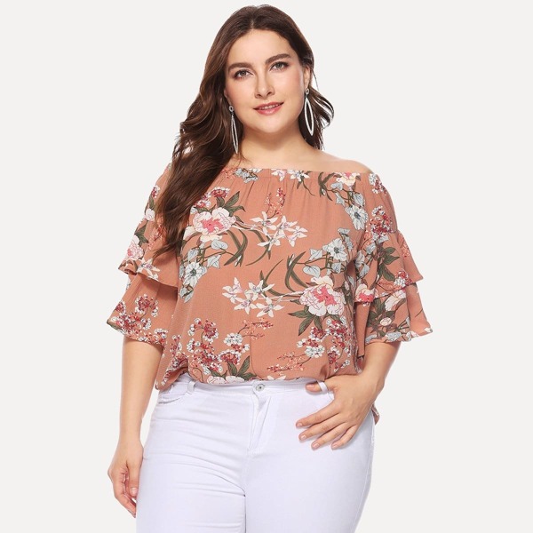 

Plus Floral Print Blouse