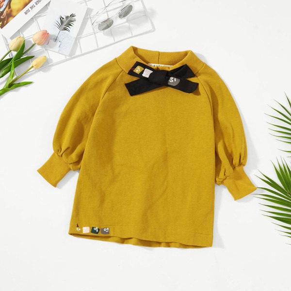 

Girls Drawstring Stand Neck Pullover