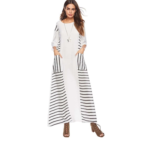 

Contrast Stripe Pocket Longline Dress