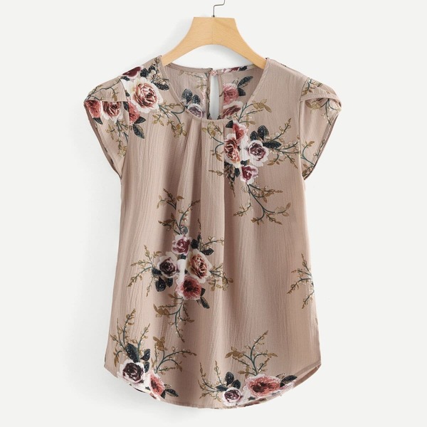 

Plus Floral Print Cut Out Blouse, Multicolor