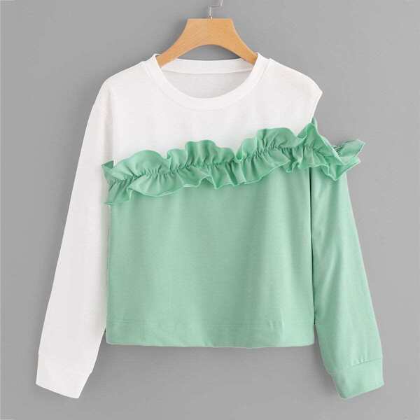 

Cold Shoulder Frill Sweatshirt