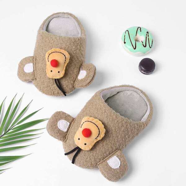

Double Ear Design Cute Slippers, Khaki