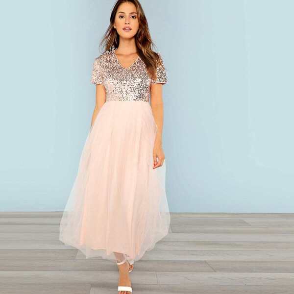 

Sequin Top Tulle Dress