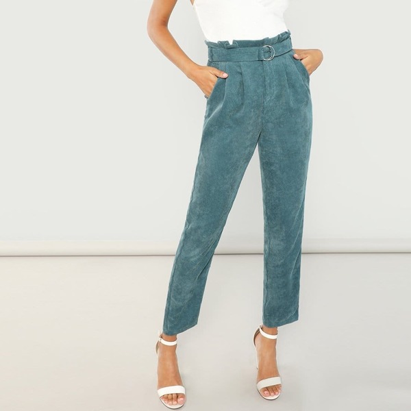 

O-Ring Belted Cord Pants