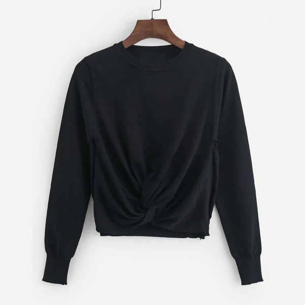 

Solid Twist Front Jumper