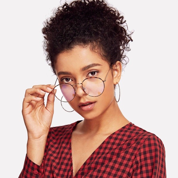 

Metal Frame Glasses, Brown