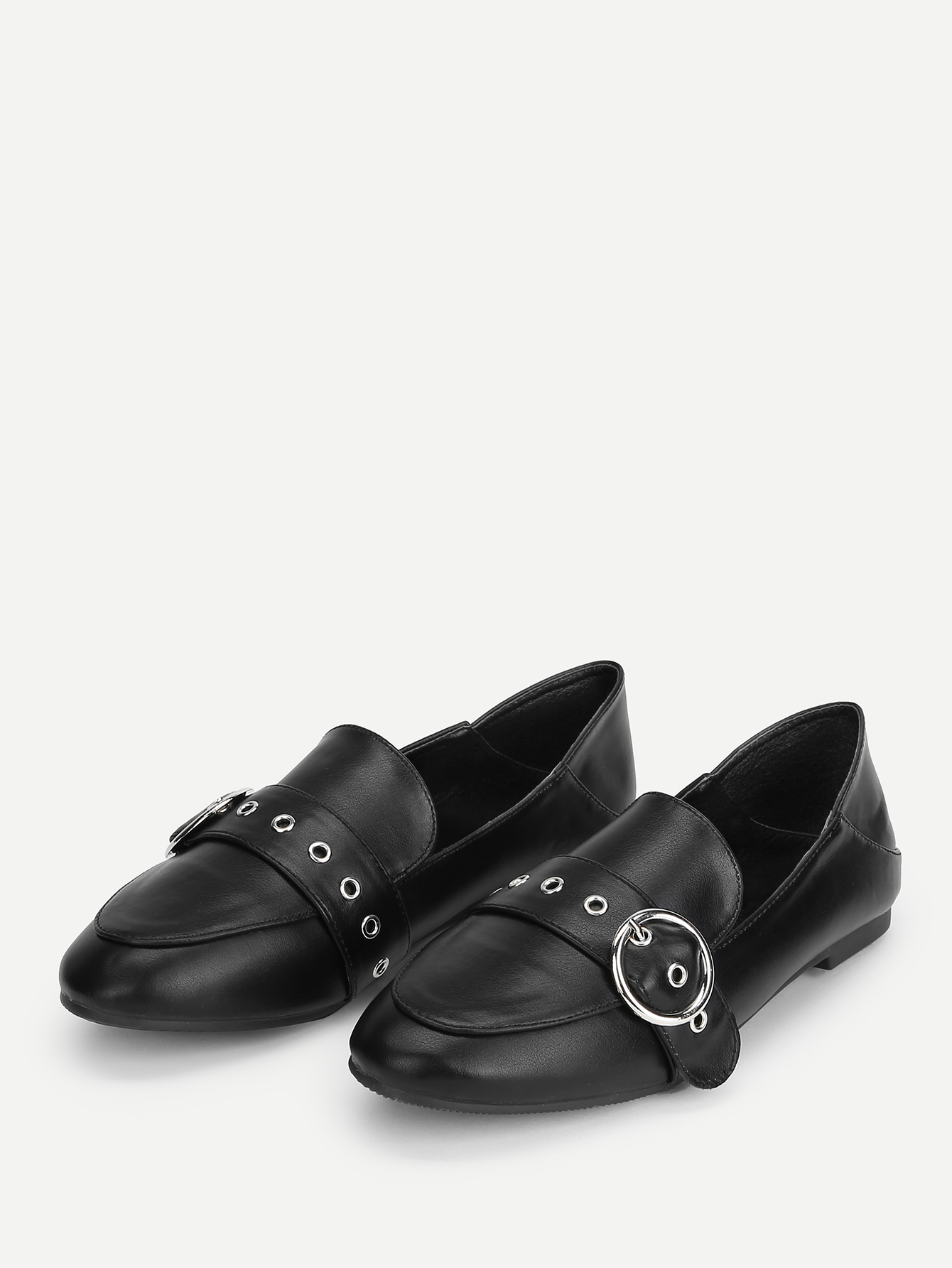 杏仁扁头鞋黑色平底鞋