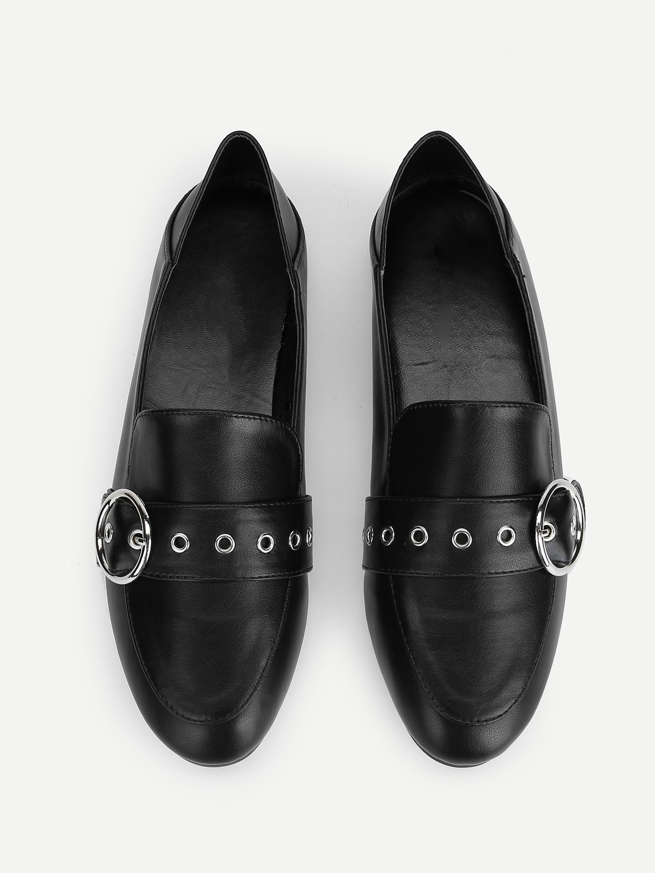 杏仁扁头鞋黑色平底鞋