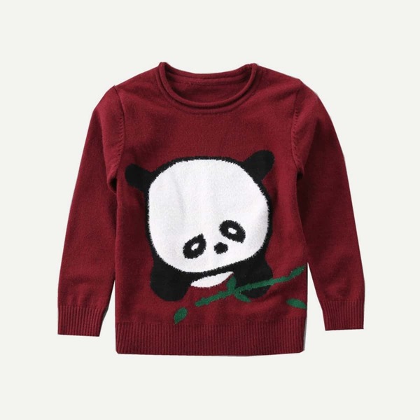 

Toddler Boys Panda Pattern Jumper