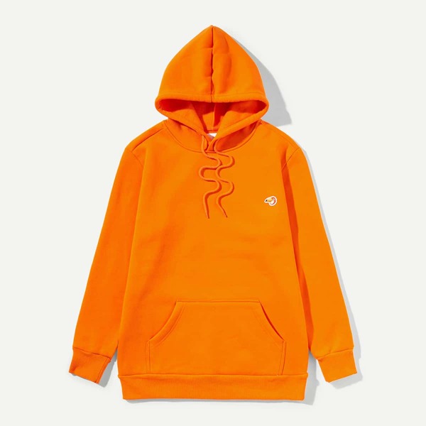 

Men Patched Decoration Hooded Sweatshirt