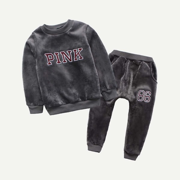 

Toddler Boys Embroidery Sweatshirt With Pants