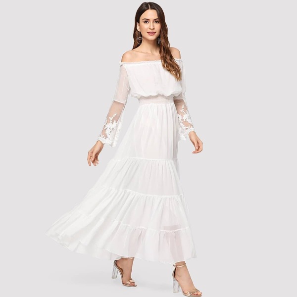 

Off The Shoulder Lace Panel Dress