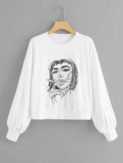 Sudadera con bordado de figura
