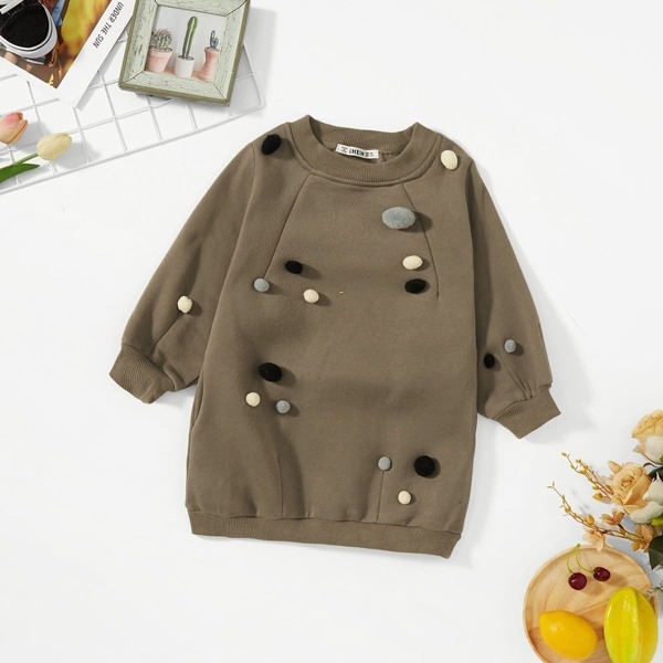 

Girls Pom Pom Detail Tunic Pullover