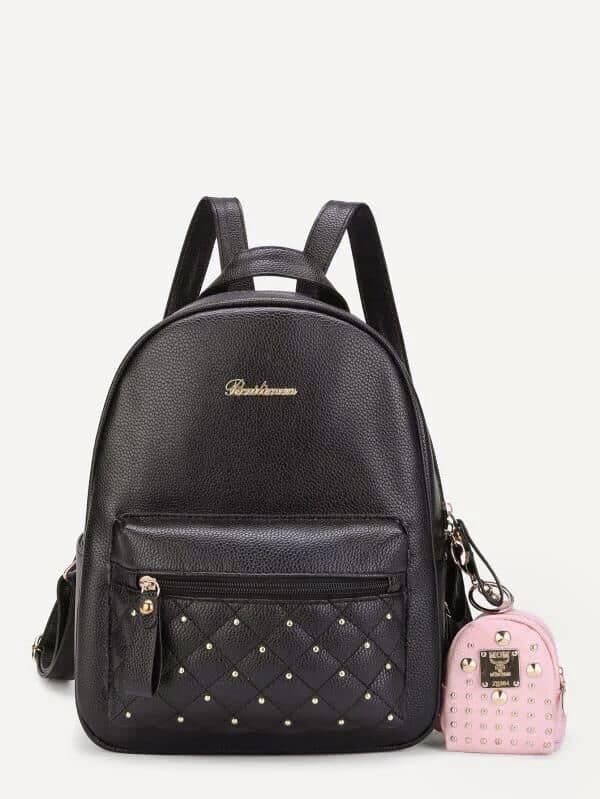 studded pu backpack with
