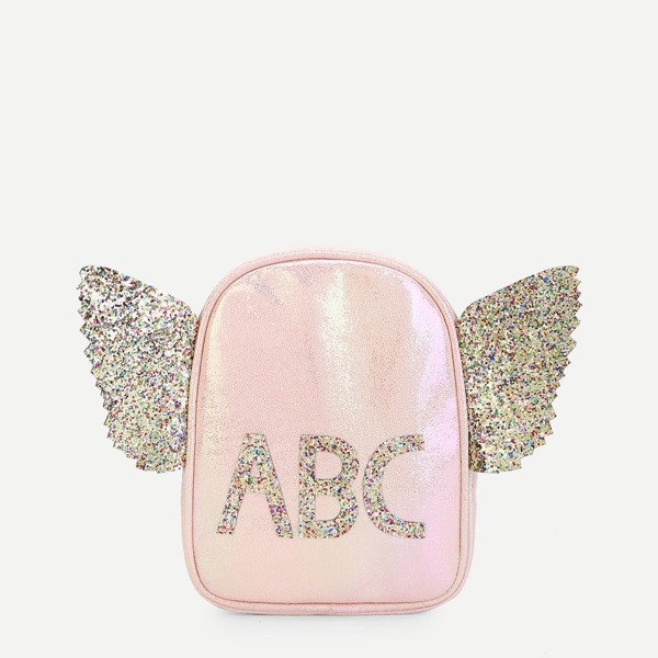 

Girls Wing Shaped Glitter Backpack