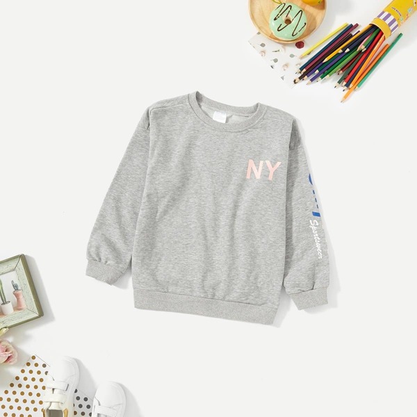 

Girls Letter Print Sweatshirt