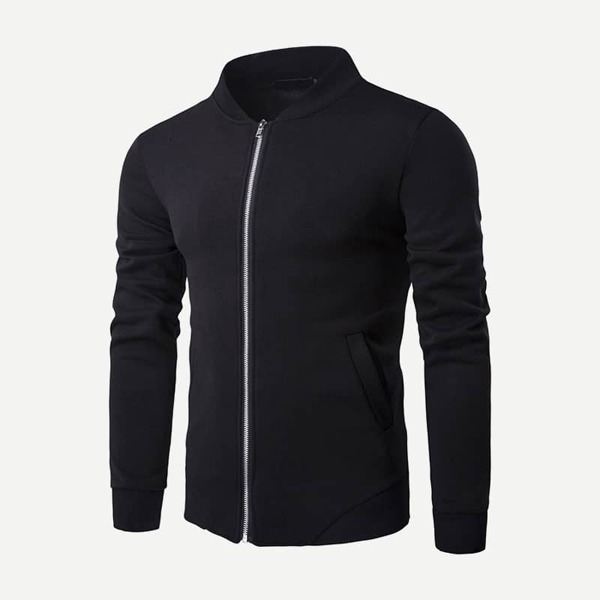 

Men Plain Jacket, Black