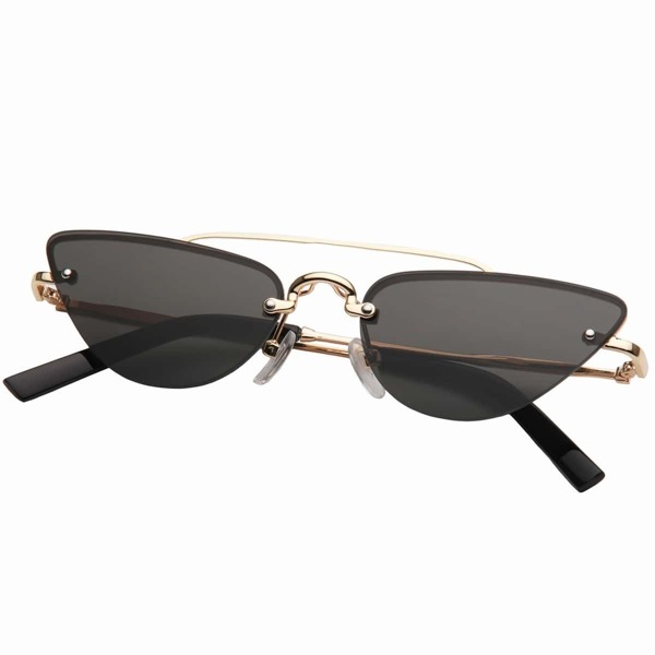 

Top Bar Cat Eye Sunglasses, Black
