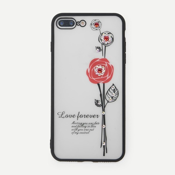 

Rhinestone Detail Flower iPhone Case