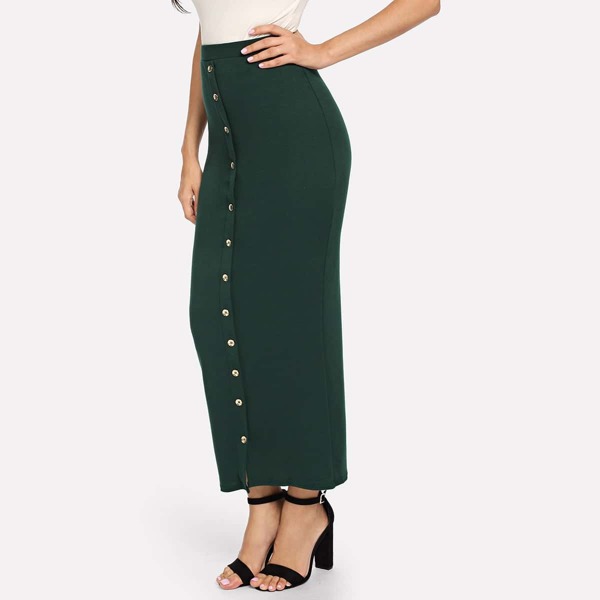 

Button Front Longline Skirt
