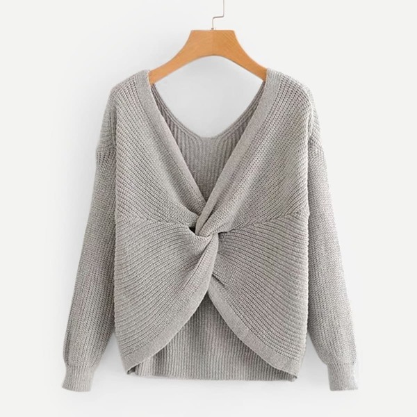 

Drop Shoulder Twist Detail Sweater