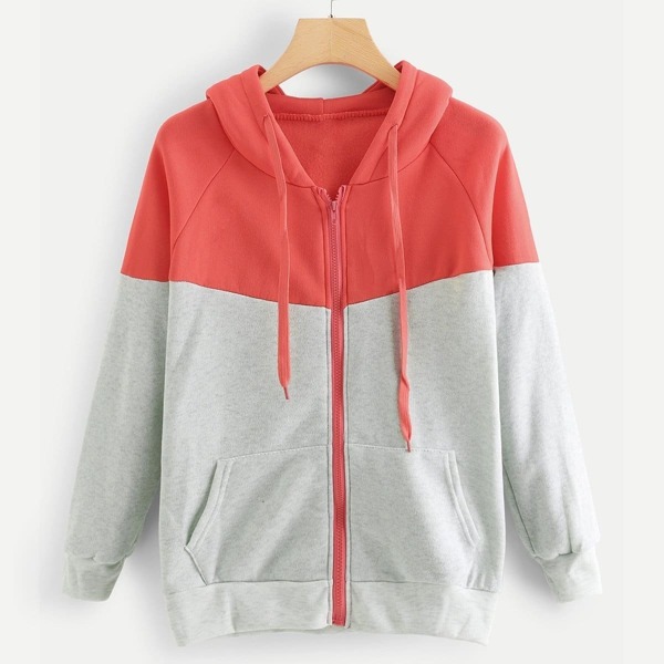 

Two Tone Raglan Sleeve Jacket
