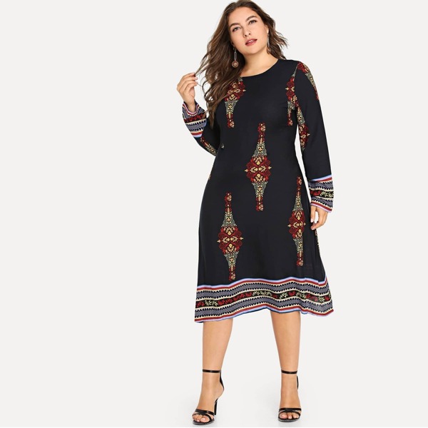 

Plus Tribal Print Dress